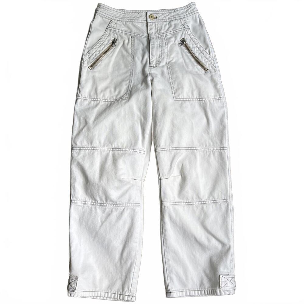 Free People Casual Chic Misty Road Crop Pants in Ecru Ivory Color- Size 4